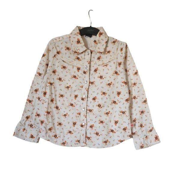 GAP Kids Unisex Floral Button Down Top - Size Small - Picture 1 of 6